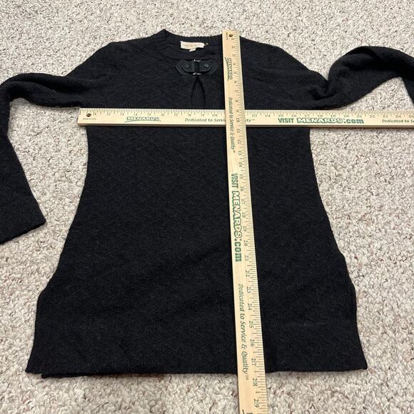 Tory Burch Wool Alpaca Tunic Sweater Black Sz S Knit Pullover Preppy - Picture 5 of 8